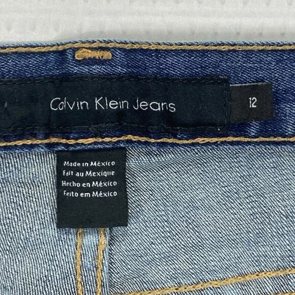 Calvin Klein Flare Leg Jeans 12 Blue Medium Wash Stretch Business Casual Denim - Picture 14 of 16